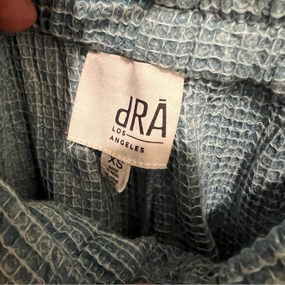 Dra Los Angeles Blue Waffle Wide-Leg Pants Drawstring - Picture 5 of 7